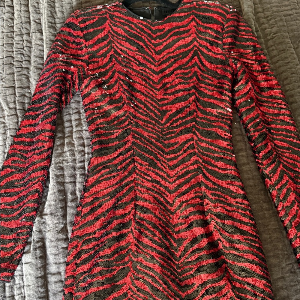 NBD Kailani Red and Black Sequin Dress - Picture 3 of 4